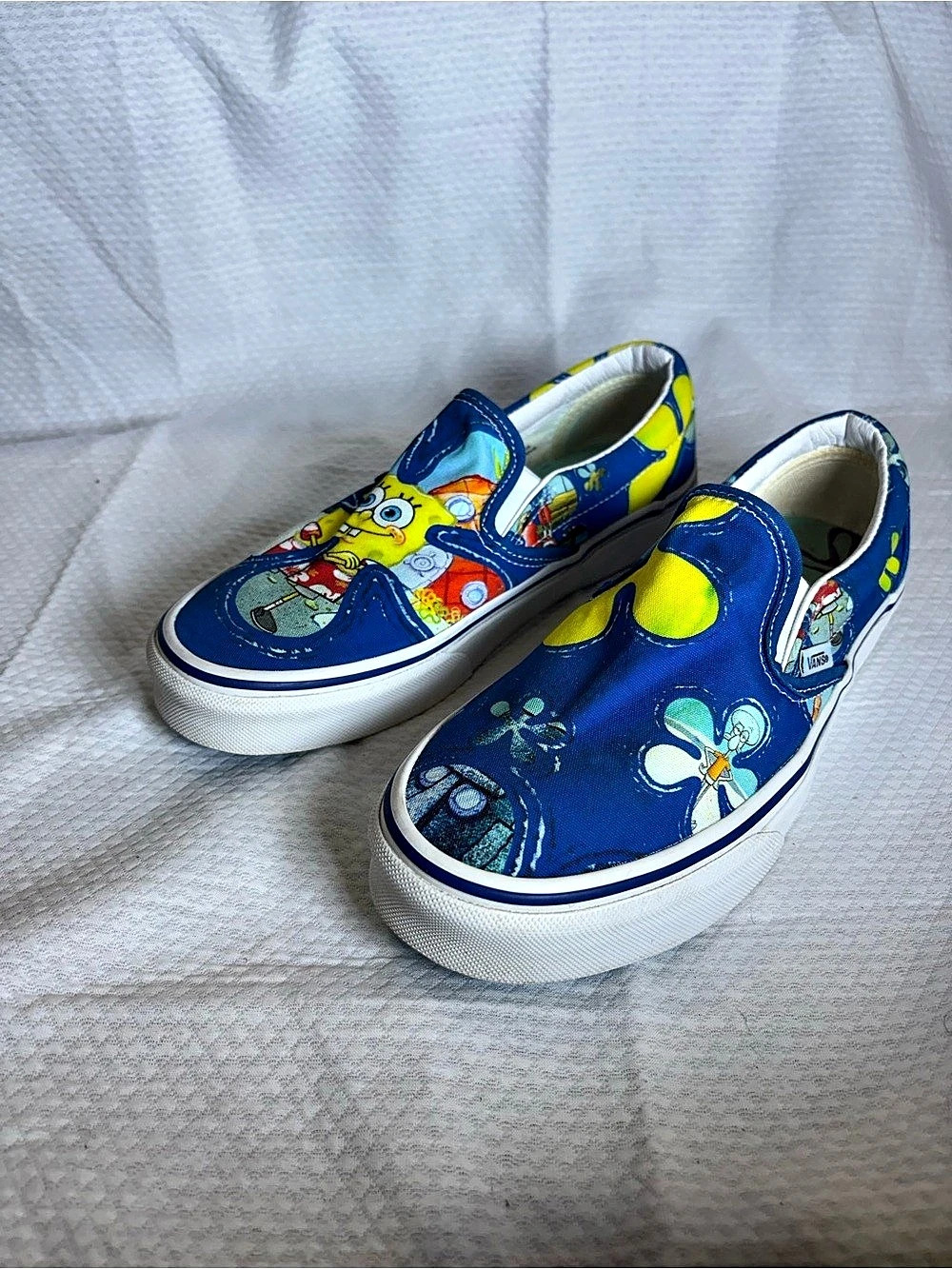 Vans Classic Slip-On SpongeBob SquarePants Aloha Sneakers Blue & Yellow US 7 Men